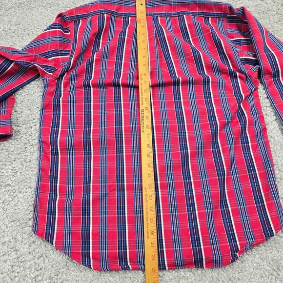 Polo Sport Ralph Lauren Mens XL Red Blue‎ Plaid Long Sleeve Button Cotton Twill - Picture 11 of 13
